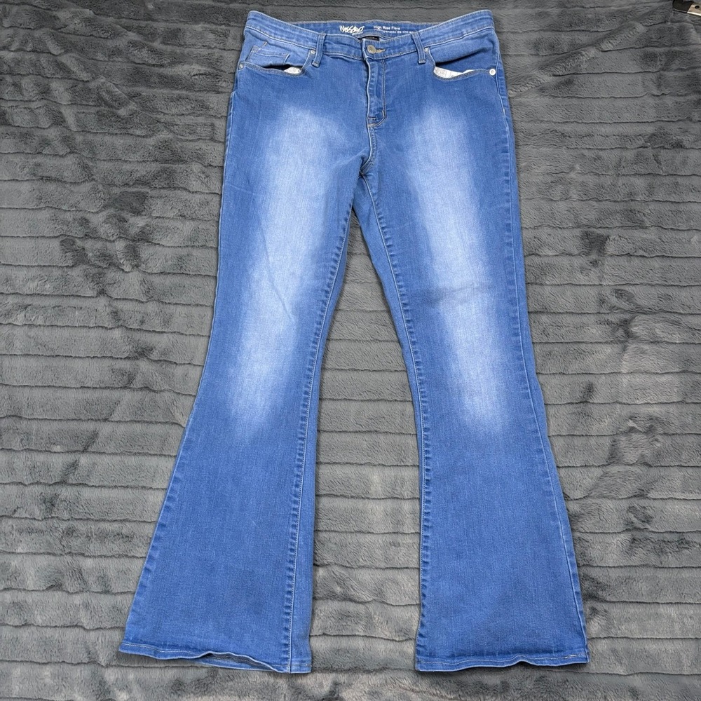 Mossimo Womens High Rise Flare Jeans Medium Wash Blue Denim 12/31R 10400